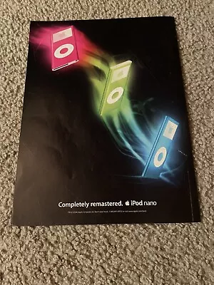 Vintage 2006 APPLE IPOD NANO Poster Print Ad Blue Green Pink • $7.99