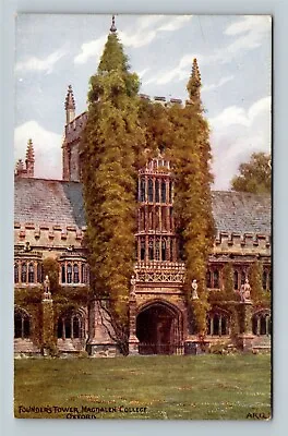 Oxford Founders Tower Magdalen College England Vintage Postcard • £7.71