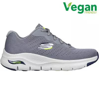 Skechers Arch Fit Inifinity Cool Mens Vegan Running Shoes Trainer Grey Size 8-13 • £64.99