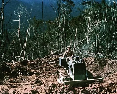 Marine & Bulldozer On Mountain-top Fire Support Base 8x10 Vietnam War Photo 295 • $7.43