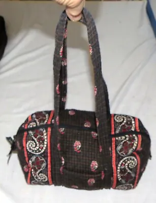 Vera Bradley Houndstooth Brown Black With Pink & White Paisley Purse • $19