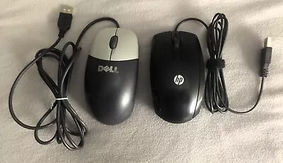 (Lot Of 2) - USB Wired 2 Button Optical Mouse HP And Dell Tested And Working! • $2.99