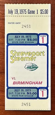 July 19 1975 WFL Shreveport Steamers FULL Football Ticket Vs Birmingham Vulcans • $19