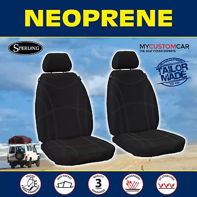 For Toyota Landcruiser 200S 2007-2021 Neoprene Black Custom FRONT Seat Covers • $239