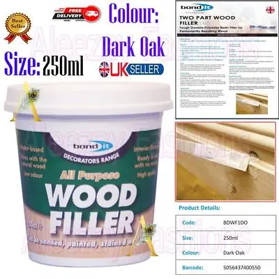 Bond IT 1 Part All Purpose Wood Filler Solvent Free General Repair 250ml Colours • £5.39