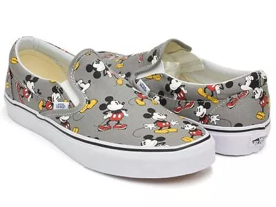 Vans Off The Wall Unisex X Disney Mickey Mouse Frost Grey Classic Slip-On Shoes • $99