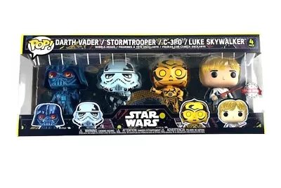 NEW Funko Pop! Star Wars Darth Vader Stormtrooper C-3P0 Luke Skywalker 4-Pack • $74.99