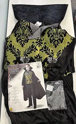 Elegant Vampire Mens Medium Rubies Vest Attached Cape Jabot Package Distressed • $22.95