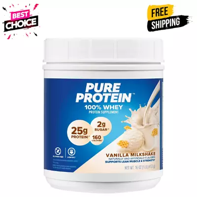 Pure Protein Powder - Whey High Protein Low Sugar Gluten-Free Vanilla Cream. • $23.98