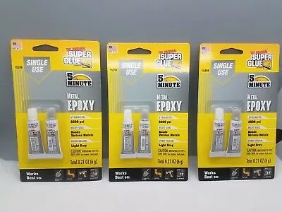 Super Glue Brand Metal Bond Epoxy Adhesive Gray 5 Min Setting 3 Packs 18g Total • $9.99