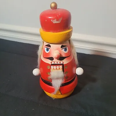 Vintage Wooden Painted NUTCRACKER Figurine Christmas Home Decor 9  Tall  Damaged • $17.81