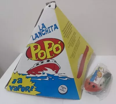 £64.57 • Buy Vintage STEAM BOAT Pop Pop Tin Toy W/ Store Cardboard Argentina 1970's