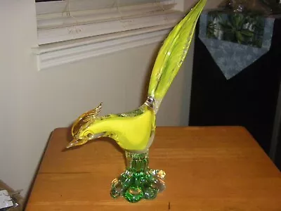 Vintage Murano? Style Italian Art Glass Bird Sculpture 13 1/4  • $37.95