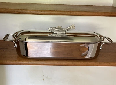 $224.99 • Buy All-Clad Fish Poacher Steamer Stainless Steel Sculpted Fish Handle 18  X 7  X 4 