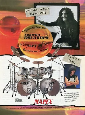1996 Print Ad Of Mapex Orion MapleTech Drum Kit W Carmine Appice  • $9.99