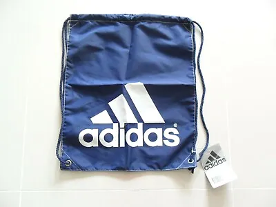 Adidas Gymsack Shoes Yoga Bag Drawstring Backpack Gym Bag Pouch Sack Navy White • $45.24