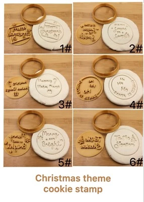 $7.56 • Buy Christmas Theme Cookie Stamp Xmas 7cm Gold Fondant Biscuit Embosser
