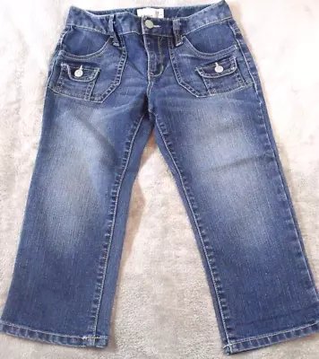 Old Navy Denim Capri Jeans Size 8 Blue Girls Adjustable Waist • $7.87