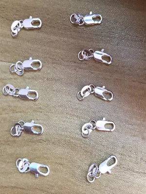 Wholesale 10PCS Jewelry Findings 925 Sterling Silver Lobster Clasps Hallmark II • $2.49