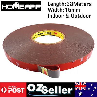 AU STOCK 3M Genuine Automotive Acrylic Plus Double Face Sided Tape 15mm 33Meters • $33.69