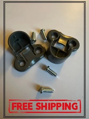 130627 X 2 Genuine IKEA GREY PAX Wardrobe Brackets Clips For Rail + Screws • £3.50