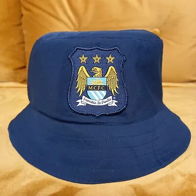 £24.95 • Buy MANCHESTER CITY Football Team Bucket Hat From Upcycled Official Nike Shorts