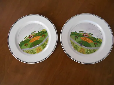 2 Villeroy & Boch Design Naif Salad Plates 8 1/4   Hunter & Dog  • $16.95