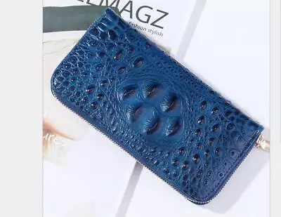 Women Crocodile Pattern Leather Clutch Long Wallet Zipper Card Holder Handbag US • $16.99