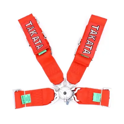 Takata Seat Belt Racing Harness 4 Point Snap-On 3 Camlock Universal RED COLOUR • $95