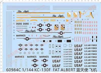 1/144 US Navy Marines KC-130F Blue Anglers Fighting Model Kit Water Slide Decal • $19.03