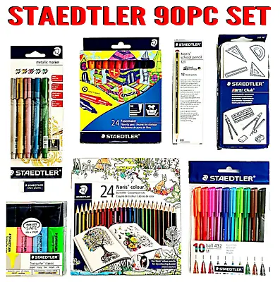 Staedtler COLOUR PENCILS PENS MATHS SET 90pc SET SCHOOL SET  RRP £54 UK STOCK • £22.90