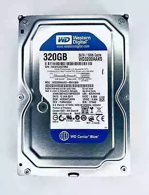 320GB Western Digital Caviar Blue WD3200AAKS 3.5  SATA Hard Drive - Used • £5.98