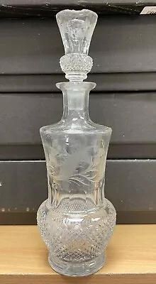 Richardson Stourbridge Crystal Edinburgh Thistle Liqueur Decanter 1890 24x8x8cm • £59.99