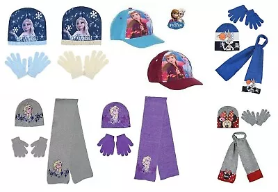 Disney Frozen Space Jam Elsa Anna Beanie Hat Gloves Scarf Set & Baseball Caps • £9.99