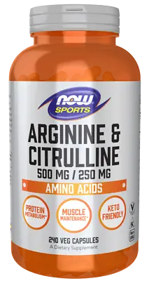 £45.90 • Buy NOW Foods Arginine & Citrulline Nitric Oxide Promoter Muscle Strength 240 Vcaps