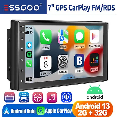 Android 13 Double 2 Din 7 Inch Car Stereo Radio GPS Navi WiFi Touch Screen MP5 • $67.95