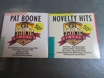 2 Pat Boone & Novelty Hits Vintage Gold LIMITED RARE MINI 3 INCH CD Lot • $12.99