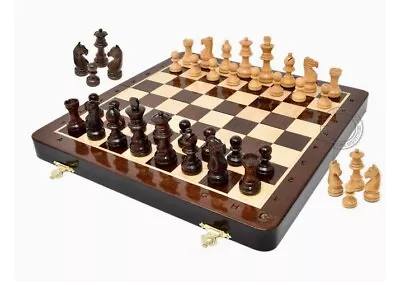 House Of Chess 12 Inches Wooden Magnetic Folding Travel Chess Set/Board OPEN BOX • $57.99