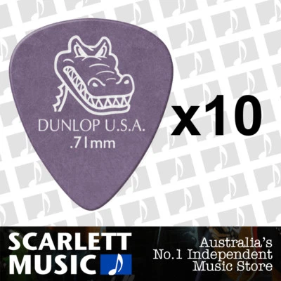 $7.95 • Buy 10 X Jim Dunlop Gator Grip 417R 0.71MM Gauge Guitar Picks *NEW* Plectrums Purple