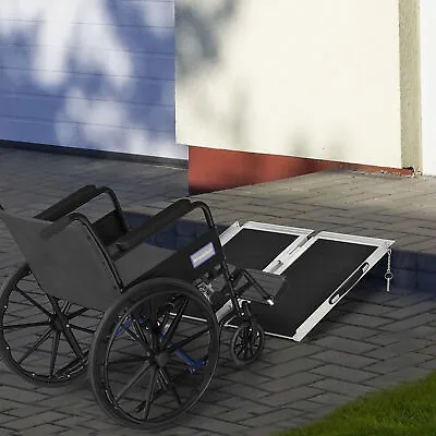 Folding Aluminum Wheelchair Ramp Portable Mobility Scooter Carrier 600lbs • $85.99