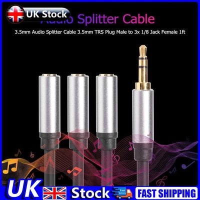£6.53 • Buy 1ft 3.5mm Audio Splitter Cable 1/8 Inch TRS Plug To 3.5mm Jack 3 Output Adapter 