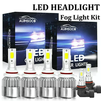 Combo 9005 9006 H10 LED Headlight Fog Light Bulbs Kit High&Low Beam 6000K White • $36.99