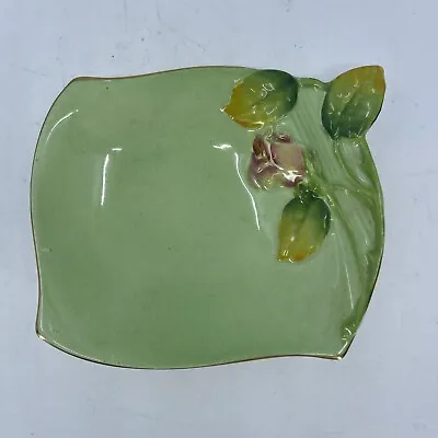 Vintage Royal Winton Grimwades Green Pink Rosebud Pin Dish C 1960 • $35