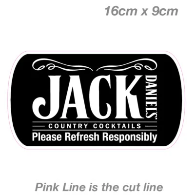 $6.69 • Buy Jack Daniels Whiskey Refresh Responsibly Sign Bar Fridge, Car  Vinyl  Sticker 