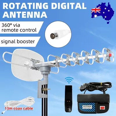 New Digital TV Antenna Outdoor HD Amplifier Aerial Signal Booster 360° Rotating • $43.95