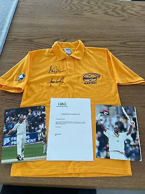 $857 • Buy Shane Warne & Brian Lara Signed Shirt With COA Not Andrew Symonds