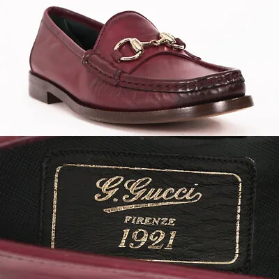 $495 • Buy 36.5 NEW $830 GUCCI Woman's Red OMBRE HAND SHADED Leather 1921 Horsebit LOAFERS