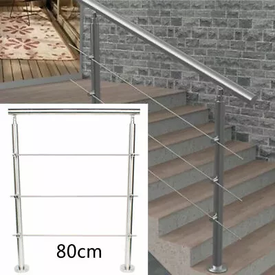 Stainless Steel Balustrade Round Pipe Railing Post Handrail For Balcony Garden • £67.05