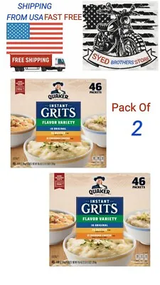 Pack Of 2 Quaker Instant Grits Variety Pack 45.4 Oz 46 Each  Pk By USA Ship. • £36.18