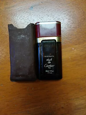 VINTAGE MUST De CARTIER 1 Oz  PERFUME With LEATHER POUCH • $60